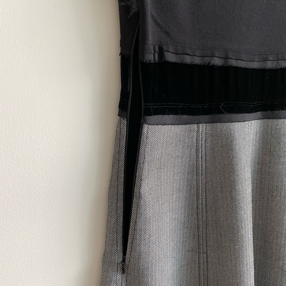 BCBG MAXAZRIA Black Velvet Colour Block Dress - Picture 5 of 5